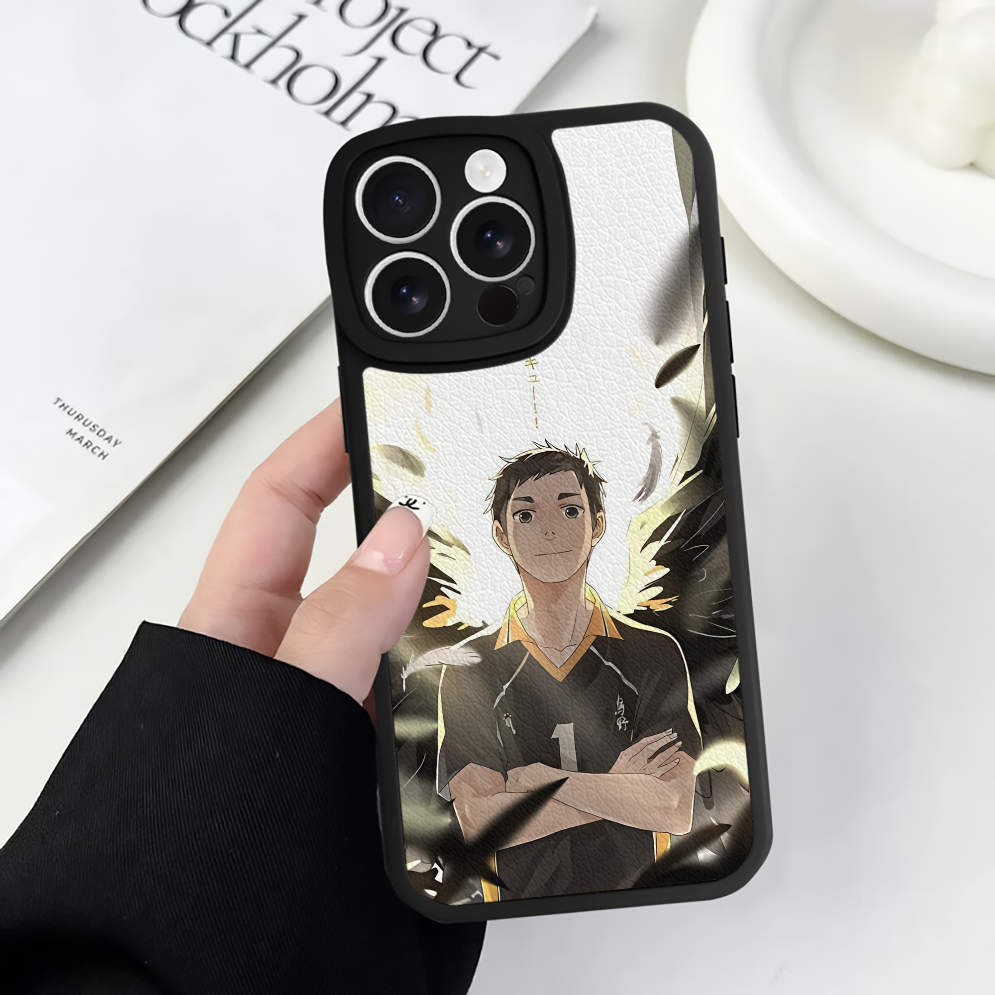 （画像用） ハイキュー!! Haikyu!! 【iPhone 16シリーズ対応】シリコンスマホケース（レザー調） 材質：シリコン